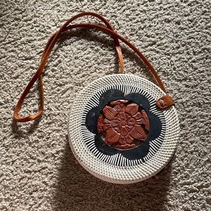 Woven With Wood detail Crossbody!